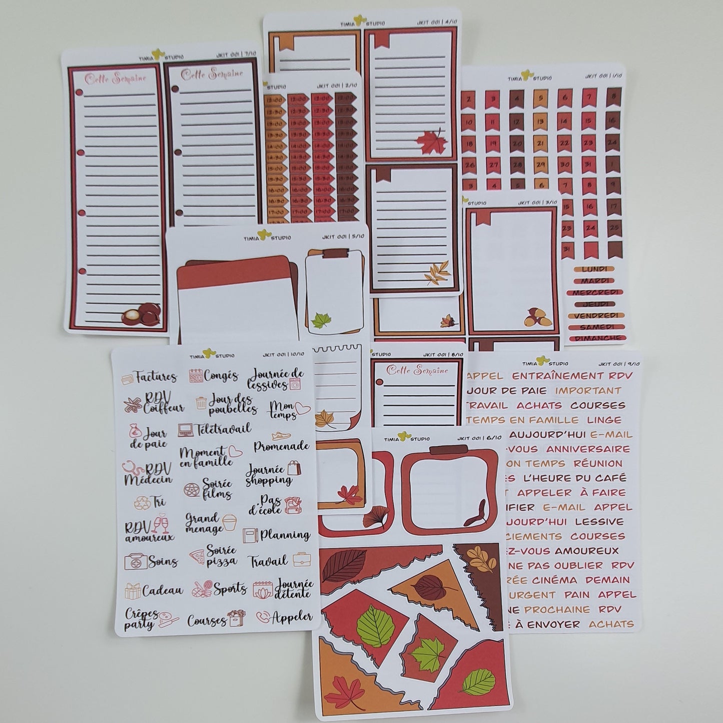 Stickers Agenda Quotidien Kit "Automne"