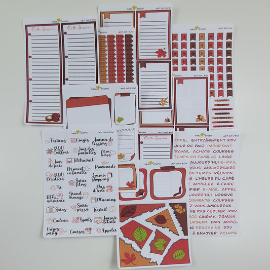 Stickers Agenda Quotidien Kit "Automne"